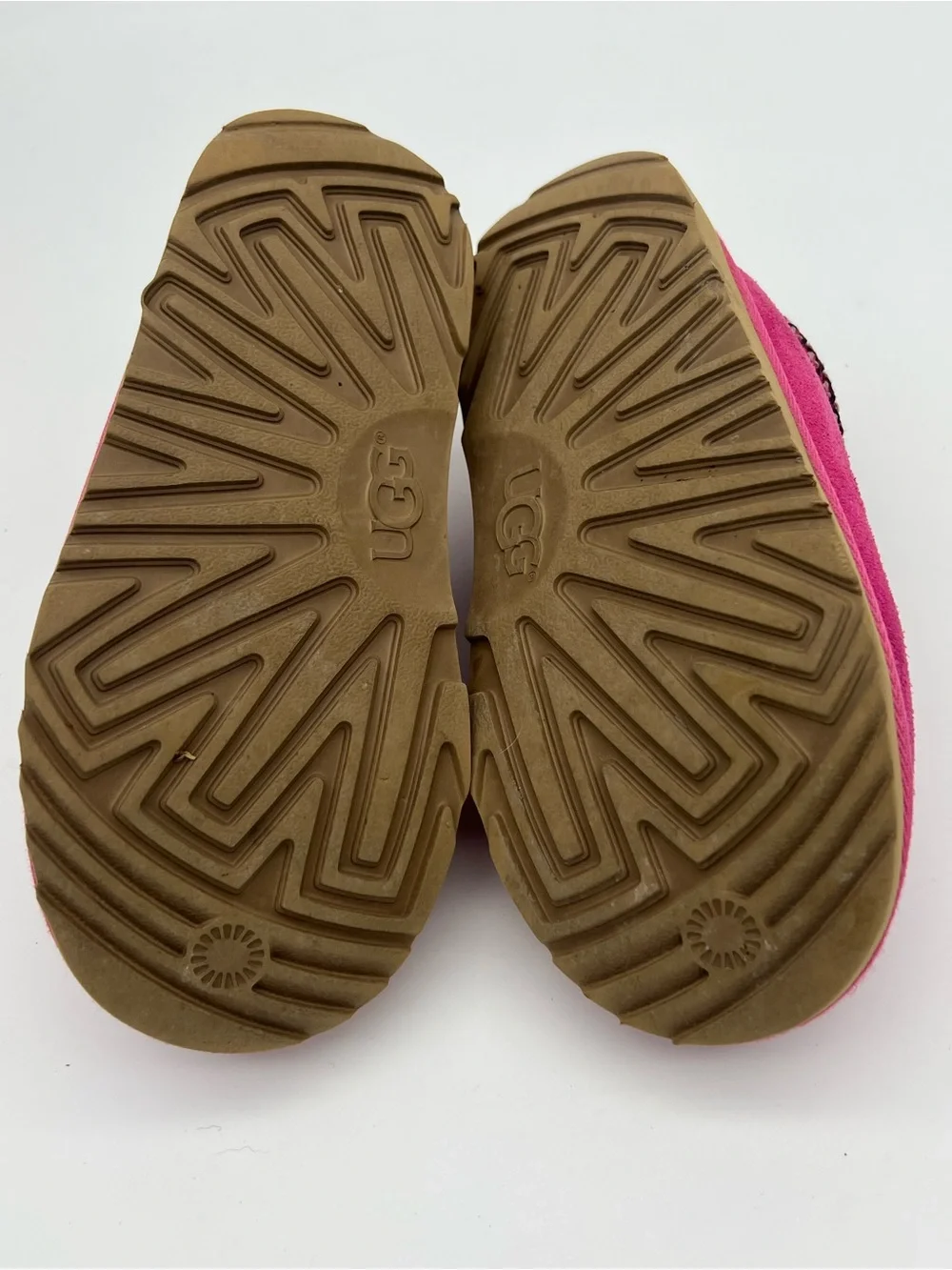 UGG Tasman kids girls size 1 Suede Slip-On Shearling Clogs mules pink leather